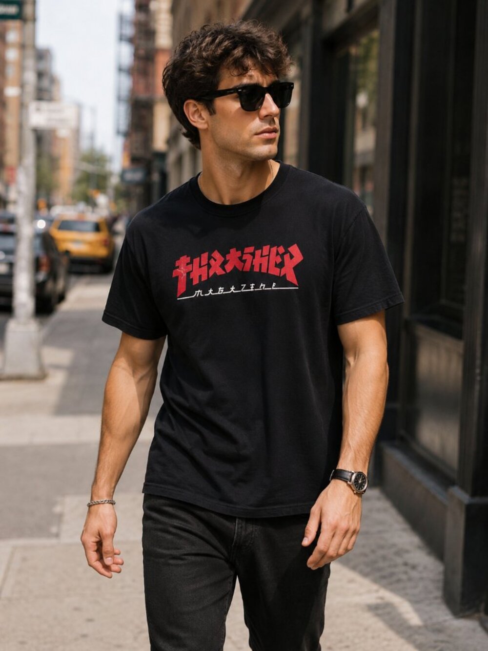 Sin Sinister San Francisco Graphic T-Shirt Men's Streetwear Tee Black Size XL